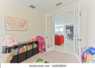 Ponte Vedra Beach, Florida / USA - January 19 2020: Kids playroom with a comfy chair - Shutterstock ID 1620028054