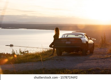 Pontiac Firebird In Sunset In Dalarna