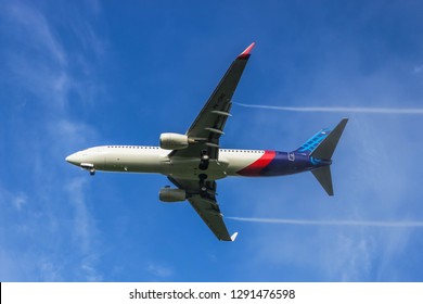 Pontianak, Indonesia - April 14 2017: Picture Of Boeing 737-800 PK-CRC Of Sriwijaya Air