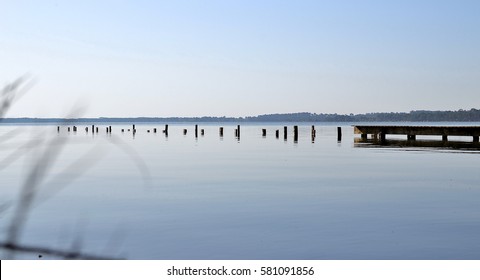 Pontoon On The Lake Of Biscarrosse