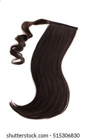 Pony Tail Dark Brown Hair Piece On Background