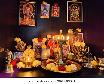 Pooja In India ,Hindu Culture Home Decoration For Lakshmi Pooja