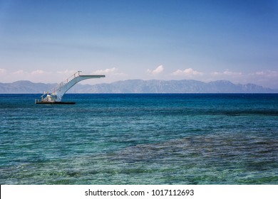 Pool In Aegean Sea, Rhodes, Greek Island, Dodekanes