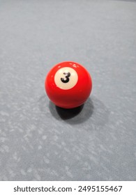 Pool balls on gray table sport game set known as eight ball pool. Number  