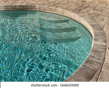 Pool Blue Water Stairs Pavers