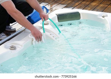 Pool cleaner during his work.
