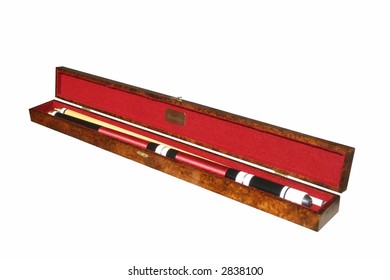 A Pool Cue Stick In A Presentation Case