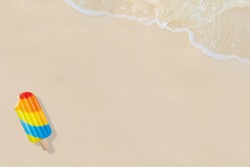 Pool float top view of ring on the containing background, beach, and ...