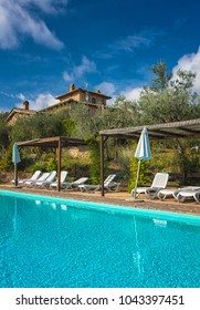 Pool At A Nice Old Villa In Tuscany, Italy