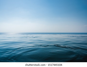 Pool  And Sea Are Intersected On The Horizon.  