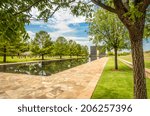 A pool stands where the terrorist attack took place in Oklahoma