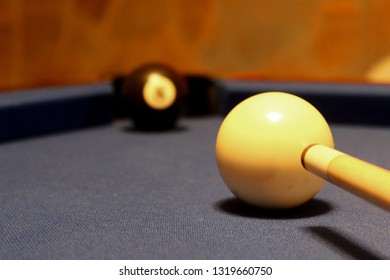 Pool table with balls