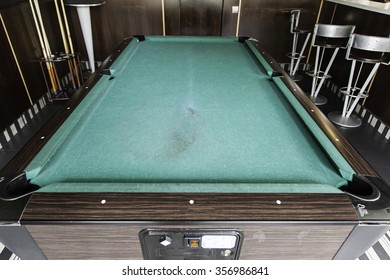 Pool Table In A Bar, Detail Of A Board Game, Competition