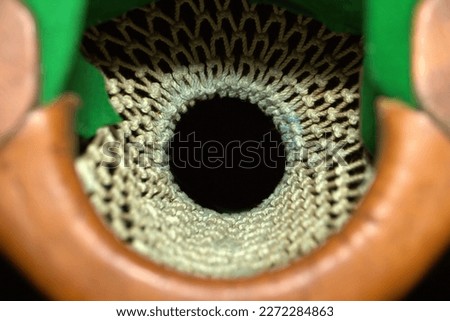 Pool table hole, close up