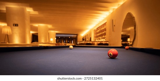 Pool table in a pleasant environment