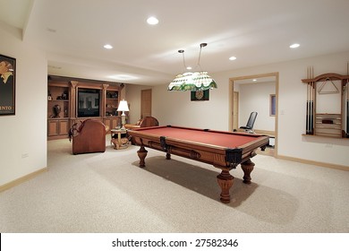 Pool Table In Rec Room