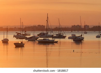 Poole Harbour At Sunset