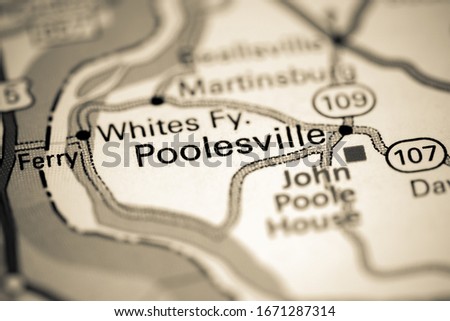 Poolesville. Maryland. USA on a map