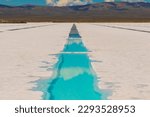 Pools for the extraction of lithium in Salinas Grandes, Jujuy, Argentina