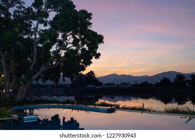 Poolside with Sunset 