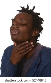 Poor Black African Man With A Sore Throat