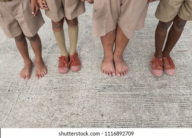 Poor Boy No Money To Buy Shoes.