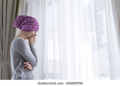 Poor Cancer Woman Feel Bad At Home