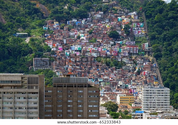 Poor Colorful Slums Rio De Janeiro Stock Photo Edit Now