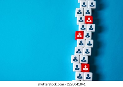 Poor company organization. High workload on employees, optimization of work processes. Staff renewal and replacement with new employees. Aptitude Proficiency test. Increase efficiency - Shutterstock ID 2228041841