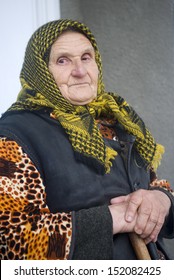 Poor Elderly Woman Of Eastern Europe