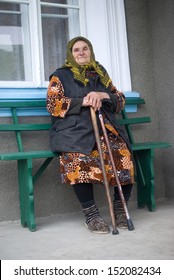 Poor Elderly Woman Of Eastern Europe