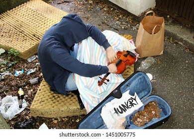 Poor Hungry Homeless Man Begging On Stock Photo 1451005775 