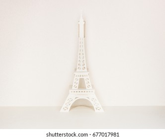 Pop Up Card Set With Organic Paper Of The Famous Landmark Eiffel Tower.