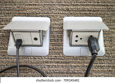 Pop Up Outlet Socket On Carpet Floor