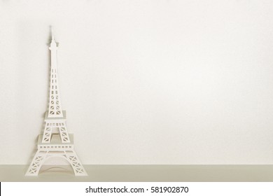 Pop Up Paper Background Of The Famous Landmark Eiffel Tower.