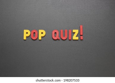 Pop Quiz Word On The Blackboard