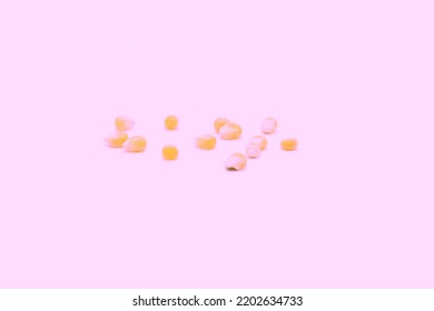 Popcorn Art Shaded In Light Purple, Yellow With Purple In Food Art, Popcorn On Light Purple Background