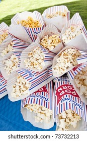 Popcorn Bags At An Outdoor Party Or Sporting Event