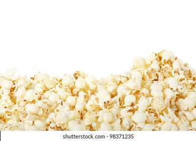 Popcorn border isolated on white, clipping path included
