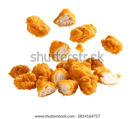 Popcorn Chicken Bite Sized Popcorn Chicken Pie Isolated On White Background