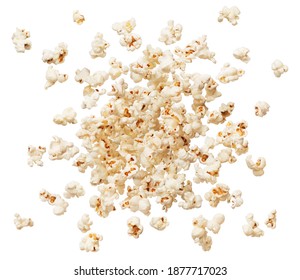 popcorn explode or splashing against white background