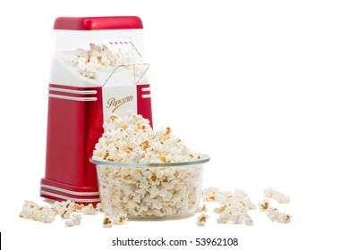white popcorn machine