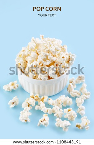 Similar – Striped box with popcorn on yellow background.