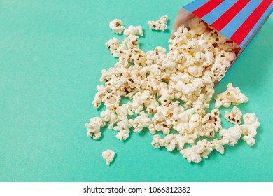 Popcorn On Color Background
