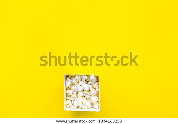 Download Popcorn Paper Bag On Yellow Background Food And Drink Stock Image 1034163253 Yellowimages Mockups