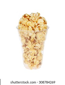 Popcorn Plastic Glass On White Background Stock Photo 308784269 ...