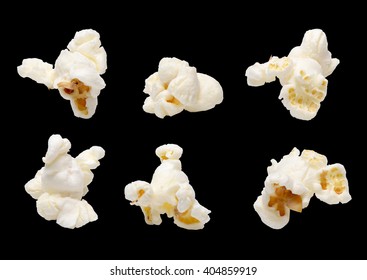 Popcorn Set Isolated On Black