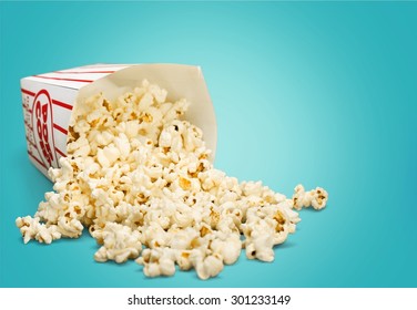 Popcorn, Spilling, Isolated. - Powered by Shutterstock