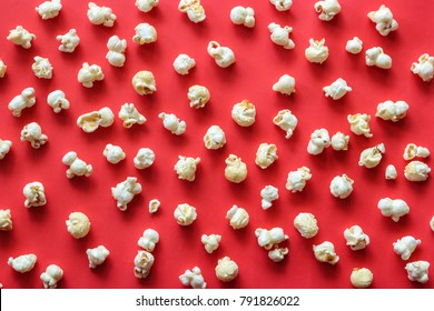 popcorn texture. Caramel Popcorn. Sweet butter popcorn texture background top view.