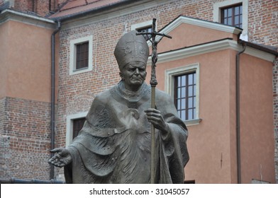 Pope John Paul II Statue In Krakow Poland